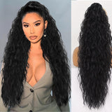 Women's Wigs High Temperature Silk Water Ripple Long Curly Hair Ponytail Hair Extensions Ponytail