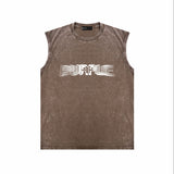 Purple Brand Distressed Tank T Shirts Distressed Sleeveless T-shirt Vest