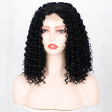 Women's Wigs Lace Front Middle Part Afro Curly Wig
