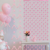 Themed Party Supplies Bow Theme Party Decoration – Foil Curtain with DIY Polyester Bow Accessories