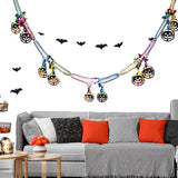 Halloween flag hanging ornaments Halloween Colorful Hanging Garland – Ghosts, Pumpkins & Honeycomb Flags