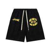 Hellstar Shorts Sports Flame Shorts Flame Print Mud Print Old Wash Loose Shorts