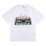 Rhude T Shirt Alphabet Castle Print Short Sleeve T-Shirt