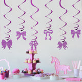 Themed Party Supplies Coquette Theme Bow Swirl Hanging Decorations – Birthday Party Decor