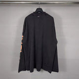 Men T-shirts Paris BB scissors print washed old T-shirt crew neck loose bottoming shirt