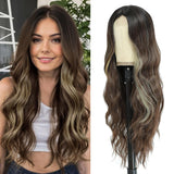Women's Wigs Middle Part Long Wavy Ombre Lace Front Wig