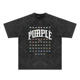 Purple Brand Distressed T Shirts Short Sleeve
