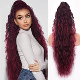 Women's Wigs High Temperature Silk Water Ripple Long Curly Hair Ponytail Hair Extensions Ponytail