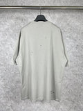 Men T-shirts Paris LOOK washed old short-sleeved T-shirts loose