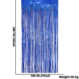 Themed Party Supplies Gender Reveal Foil Fringe Curtain & Tablecloth Set – Baby Boy & Girl Party Decorations