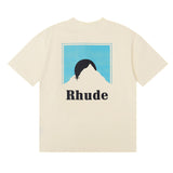 Rhude T Shirt Sunset Classic Alphabet Print Short Sleeve T-Shirt
