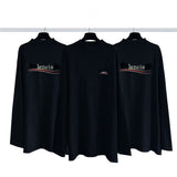 Men T-shirts Summer Paris Long Sleeve T-Shirt Loose Casual