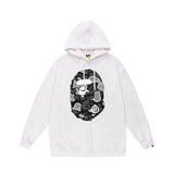 Bathing Ape Hoodie Autumn/Winter Letter Print Loose Hoodie Pullover Ape Sweater