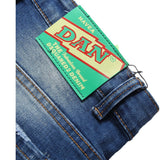 DSQ2 Short Jeans Ripped Patch Slim-fit Stretch Denim Shorts