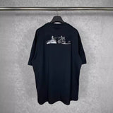 Men T-shirts Paris Embroidery Vinyl Short Sleeve T-Shirt Loose Casual Half Sleeve