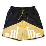 Rhude Shorts Micro-Label Letter Print Color Match Casual Shorts