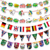 Themed Party Supplies UEFA Euro Cup Football Bunting Banner – Bar & Club Decorations, Party Garland for Fans
