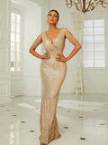 Women Party Dress Light Luxury Banquet Evening Dress Chain Decoration (Ss0416)