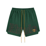 Rhude Shorts Letter Embroidered Sports Casual Beach Shorts
