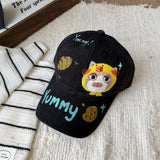 Y2k hot girl hat heavy industry hand-painted cartoon cat baseball cap women's sunshade peaked cap men