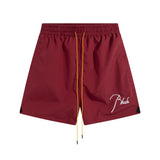 Rhude Shorts Embroidered Elastic Casual Quick-Drying Shorts Beach Sweatpants