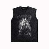 Purple Brand Distressed Tank T Shirts Distressed Sleeveless T-shirt Vest