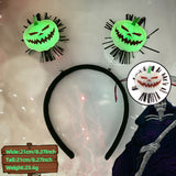 Halloween headband Halloween Glow-in-the-Dark Headband – Skull & Bat Light-Up Design