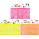 Themed Party Supplies Macaron Tinsel Table Skirt – Fluorescent Theme Party Fringe Table Decoration