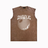 Purple Brand Distressed Tank T Shirts Distressed Sleeveless T-shirt Vest