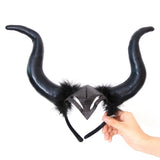 Halloween headband Halloween Horn Headband with White Veil – Party Costume Prop