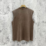Purple Brand Distressed Tank T Shirts Sleeveless T-shirt Vest