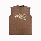 Purple Brand Distressed Tank T Shirts Distressed Sleeveless T-shirt Vest