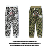 Bathing Ape Pant Spring Brand Ape Man Head Print Camouflage Men's and Women's Shark Casual Pants