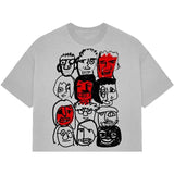 Street Unisex T-shirt Funny Anime Face Pattern Street Tee