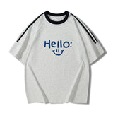 Drew T Shirts Cotton Hello Printed Loose
