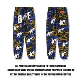 Bathing Ape Pants Star Lightning Print Men's and Women's Sweatpants