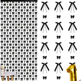 Themed Party Supplies Bow Theme Party Decoration – Foil Curtain with DIY Polyester Bow Accessories