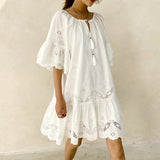 Women Party Dress Loose Temperament Lace Vacation Style Dress (Ss0416)