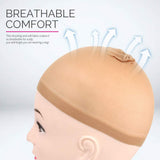 Wig Lace Hair Net - HD Transparent Invisible Elastic Mesh Cap (2-Pack)