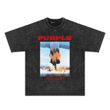 Purple Brand Distressed T Shirts Short Sleeve