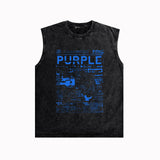 Purple Brand Distressed Tank T Shirts Distressed Sleeveless T-shirt Vest