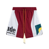 Rhude Shorts Sunset Letter Print Casual Sports Shorts Beach Shorts