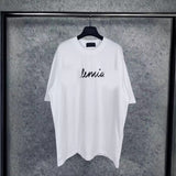 Men T-shirts Spring Summer Paris Initially Printed Short Sleeve T-Shirt Loose Casual