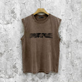Purple Brand Distressed Tank T Shirts Distressed Sleeveless T-shirt Vest