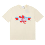 Rhude T Shirt Sailing Letter Coconut Logo Short Sleeve T-Shirt