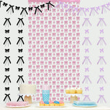 Themed Party Supplies Bow Theme Party Decoration – Foil Curtain with DIY Polyester Bow Accessories