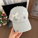 Y2k hot girl hat heavy industry five-pointed star bows baseball cap cartoon peaked cap