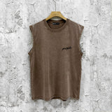 Purple Brand Distressed Tank T Shirts Distressed Sleeveless T-shirt Vest