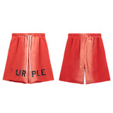 Purple Brand Shorts Washing Water Old Loose