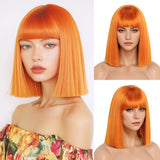 Women's Wigs Heat-Resistant Straight Bob Wig (12inch) - Colorful Festival Wig